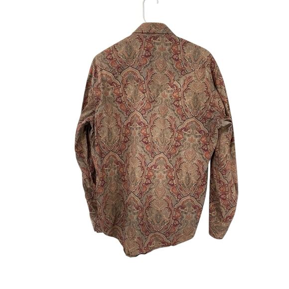 Stetson Shirt Pearl Snap Paisley Long Sleeve Men’s Size Medium - Picture 7 of 12